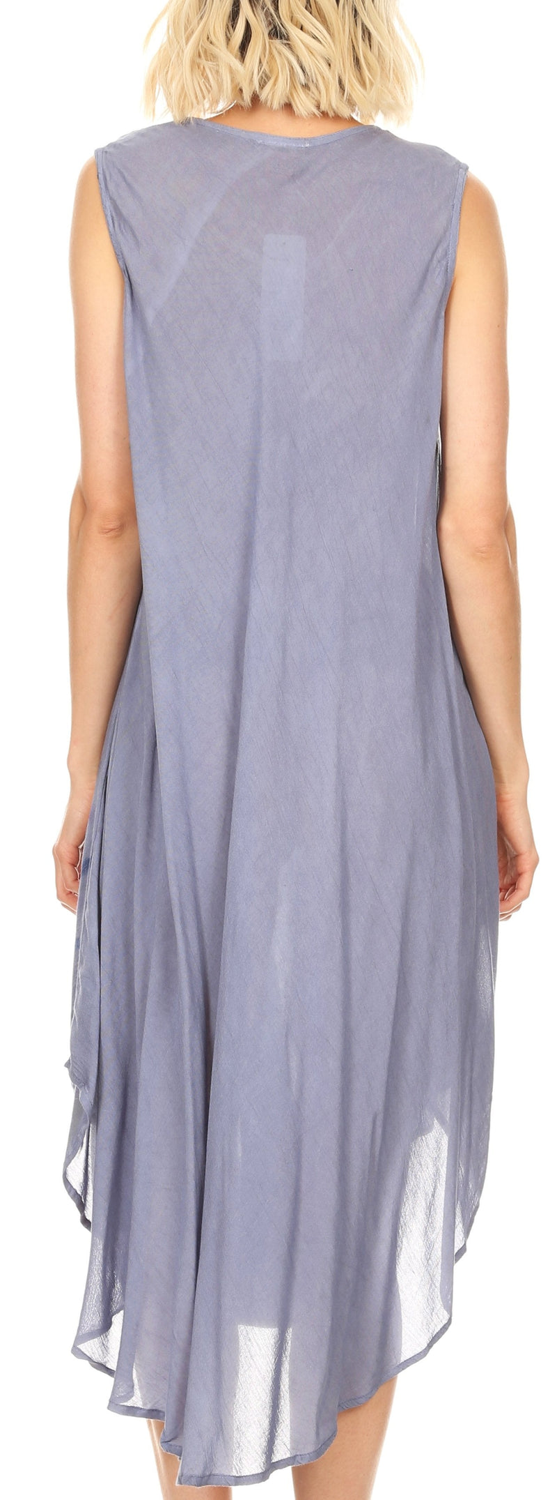 Sakkas Tia Women's Casual Summer Maxi Loose Fit Sleeveless Tank Dress Cover-up
