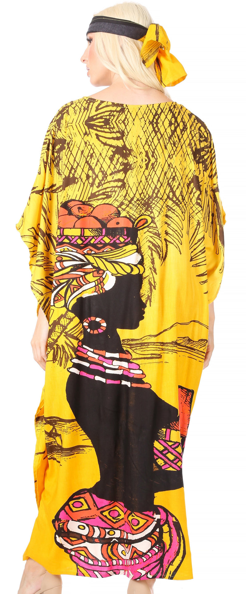 Sakkas Mera Women's Long Loose Short Sleeve Summer Casual Caftan Kaftan Dress - Buy One, Get One 50% Off