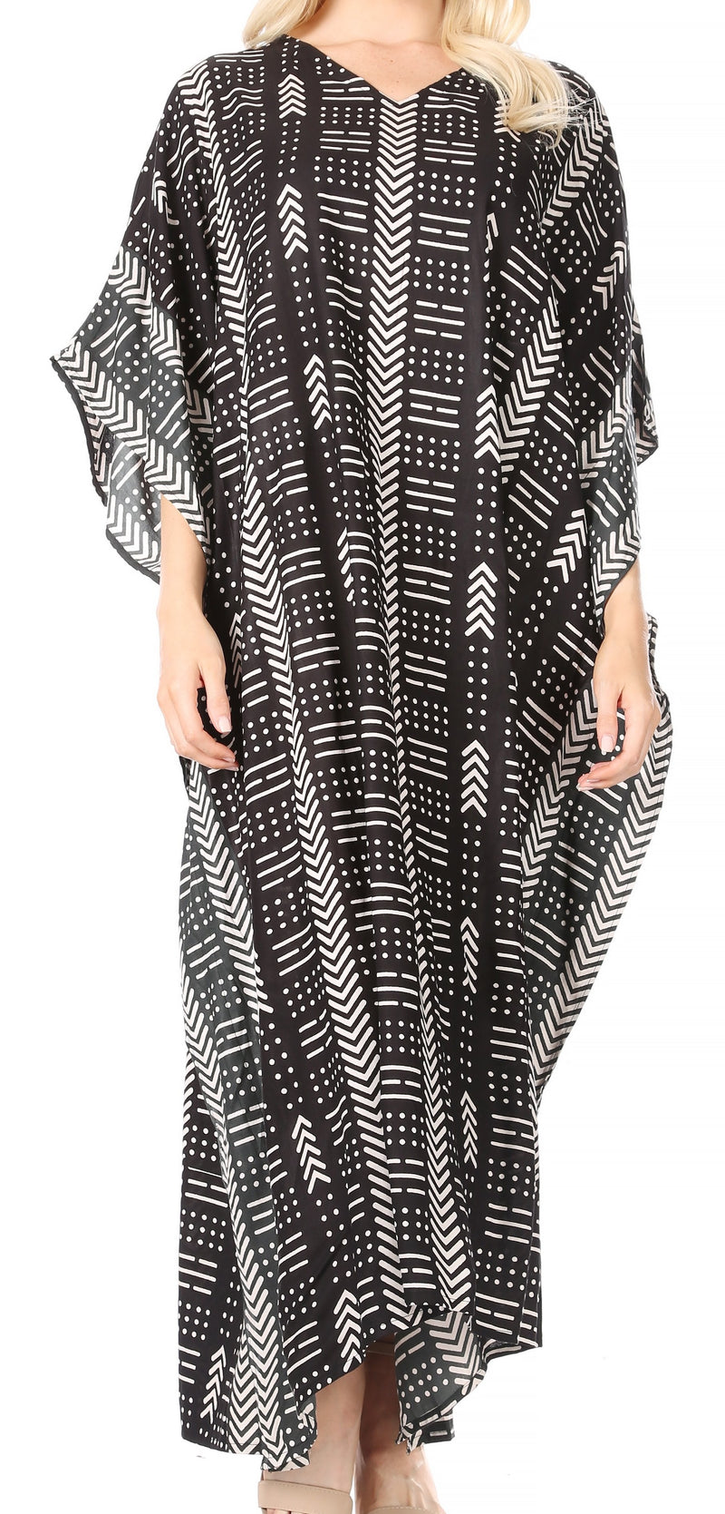 Sakkas Mera Women's Long Loose Short Sleeve Summer Casual Caftan Kaftan Dress - Buy One, Get One 50% Off