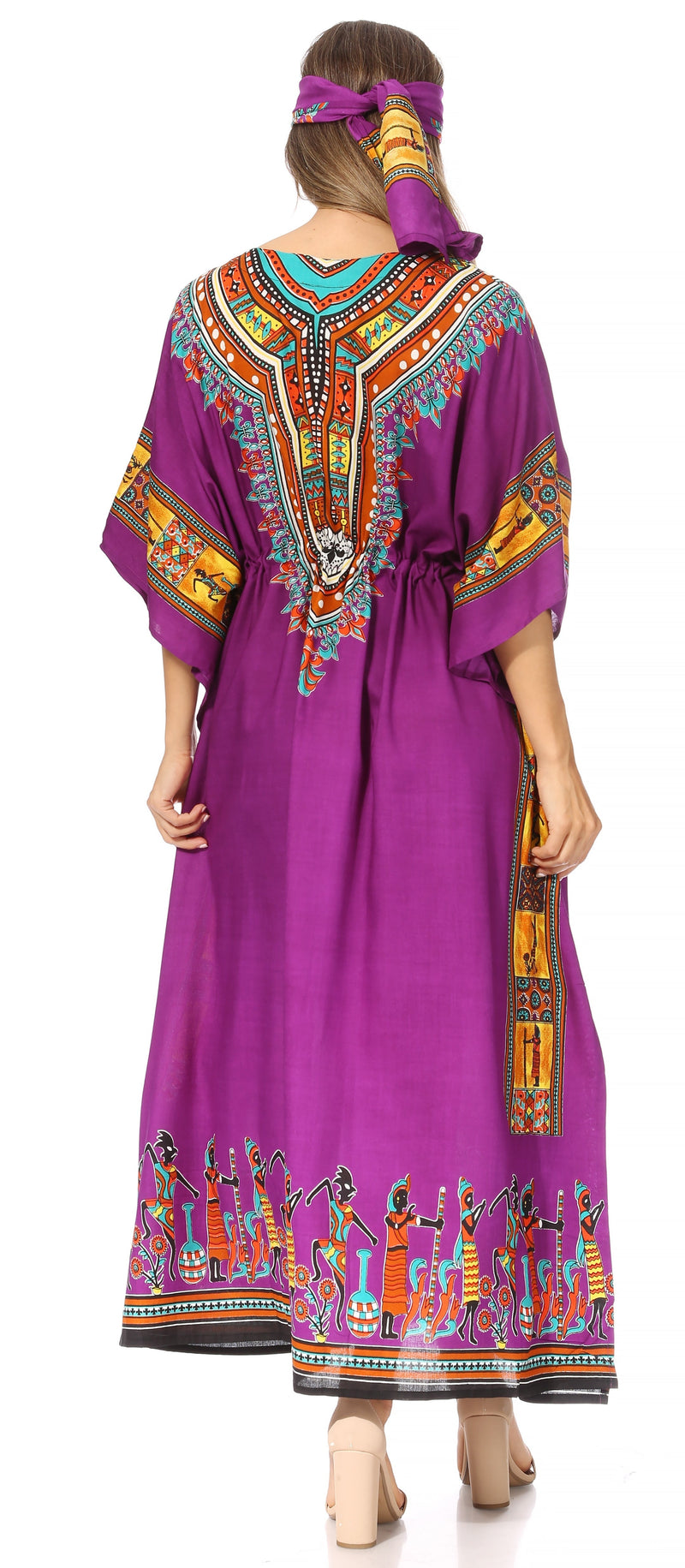 Sakkas Mera Women's Long Loose Short Sleeve Summer Casual Caftan Kaftan Dress - Buy One, Get One 50% Off