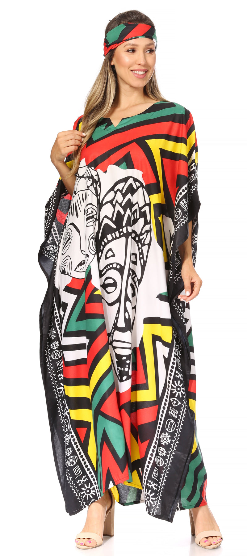 Sakkas Mera Women's Long Loose Short Sleeve Summer Casual Caftan Kaftan Dress - Buy One, Get One 50% Off