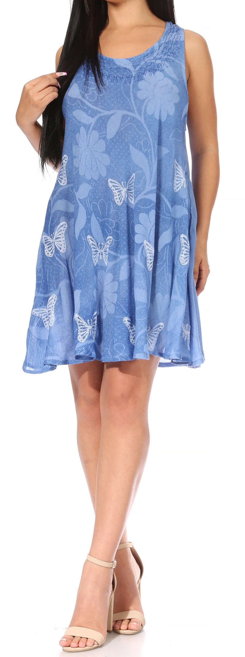 Sakkas Marta Women's Casual Summer Tie Dye Flowy Boho Maxi Sleeveless Dress Loose - Buy One Get One