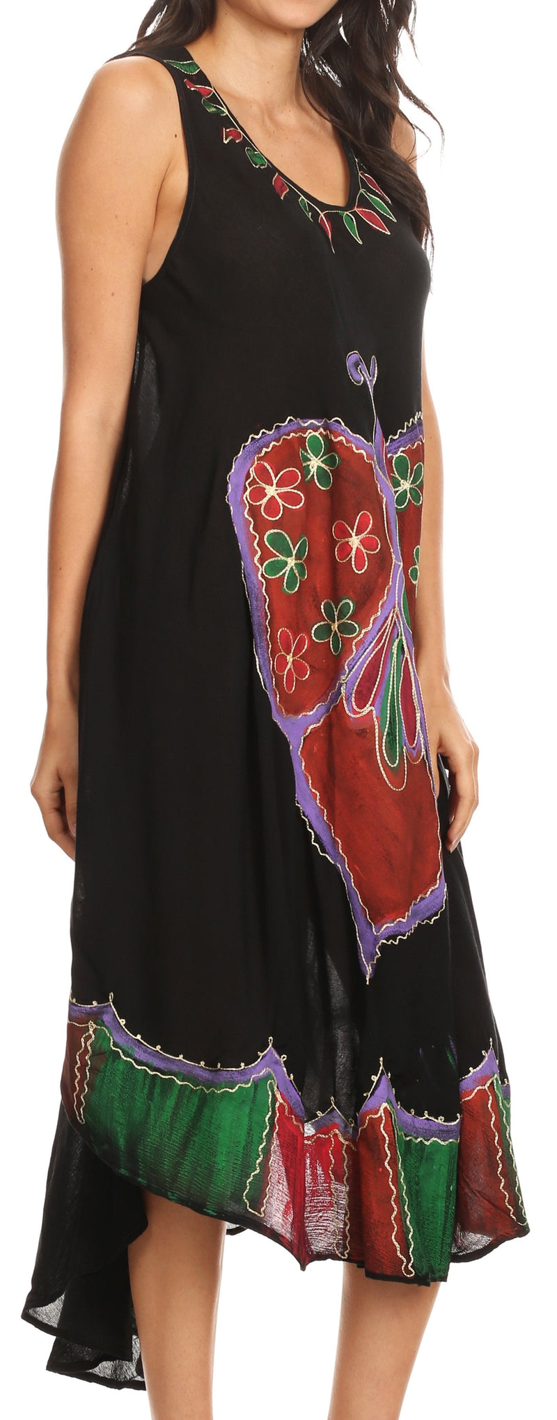 Sakkas Keola Women's Maxi Caftan Bathing Suit Cover Up Summer Dress Sleeveless