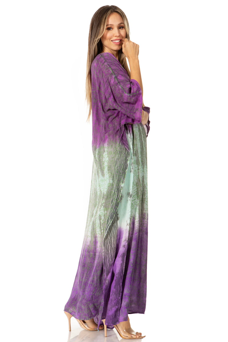 Sakkas Tacy Women's Boho Summer Maxi Dress for Casual or Lounge Wear
