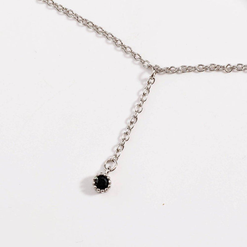 Drop Necklace with Five Cubic Zirconia Stone