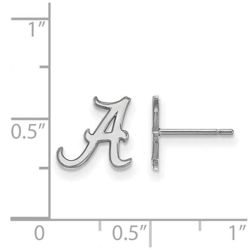 10k White Gold University of Alabama XS (Tiny) 'A' Post Earrings