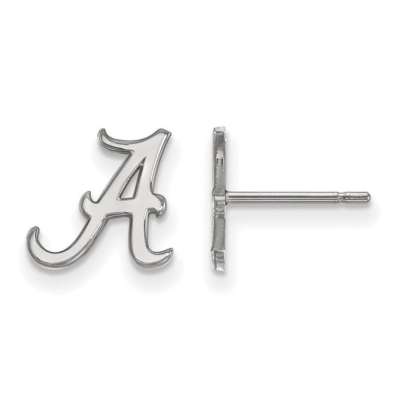 14k White Gold University of Alabama XS (Tiny) 'A' Post Earrings