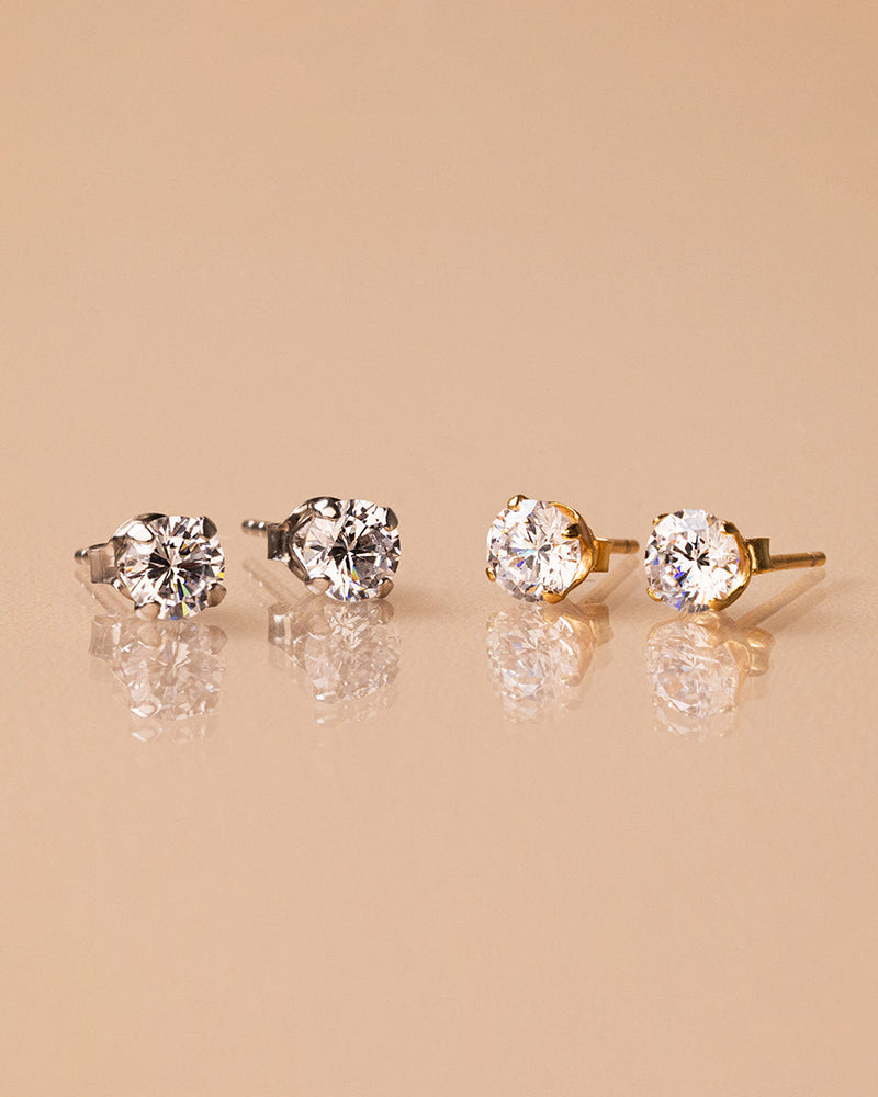 Sterling Silver 5mm CZ Stud Earrings