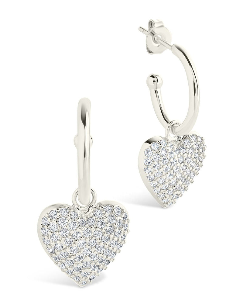 Disco Heart CZ Micro Hoop Earrings