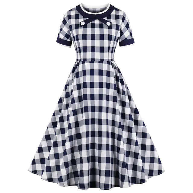 Elegant 1950s Embroidered Mesh Retro Party Dress