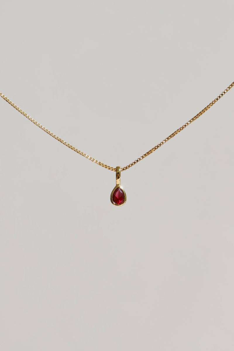 TEARDROP BEZEL BIRTHSTONE CHARM