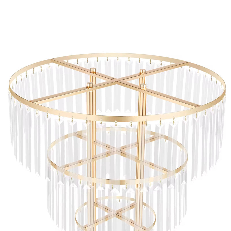 Luxe Wedding Party Centerpiece - 35 Inch Gold Crystal Stand