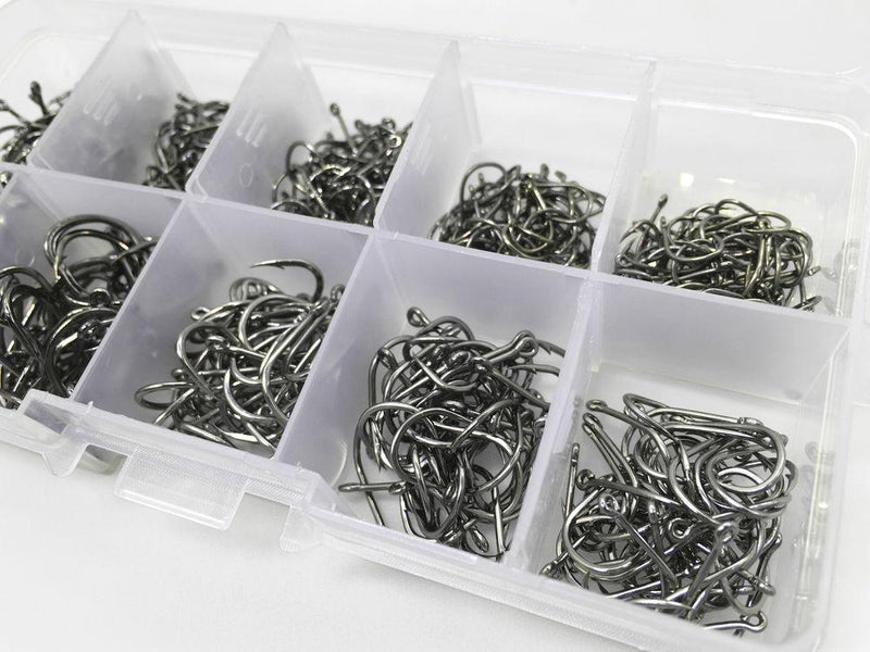 Rompin 500pcs/set mixed size #3~12 high carbon steel carp fishing hooks pack with hole with Retail Original box Jigging Bait
