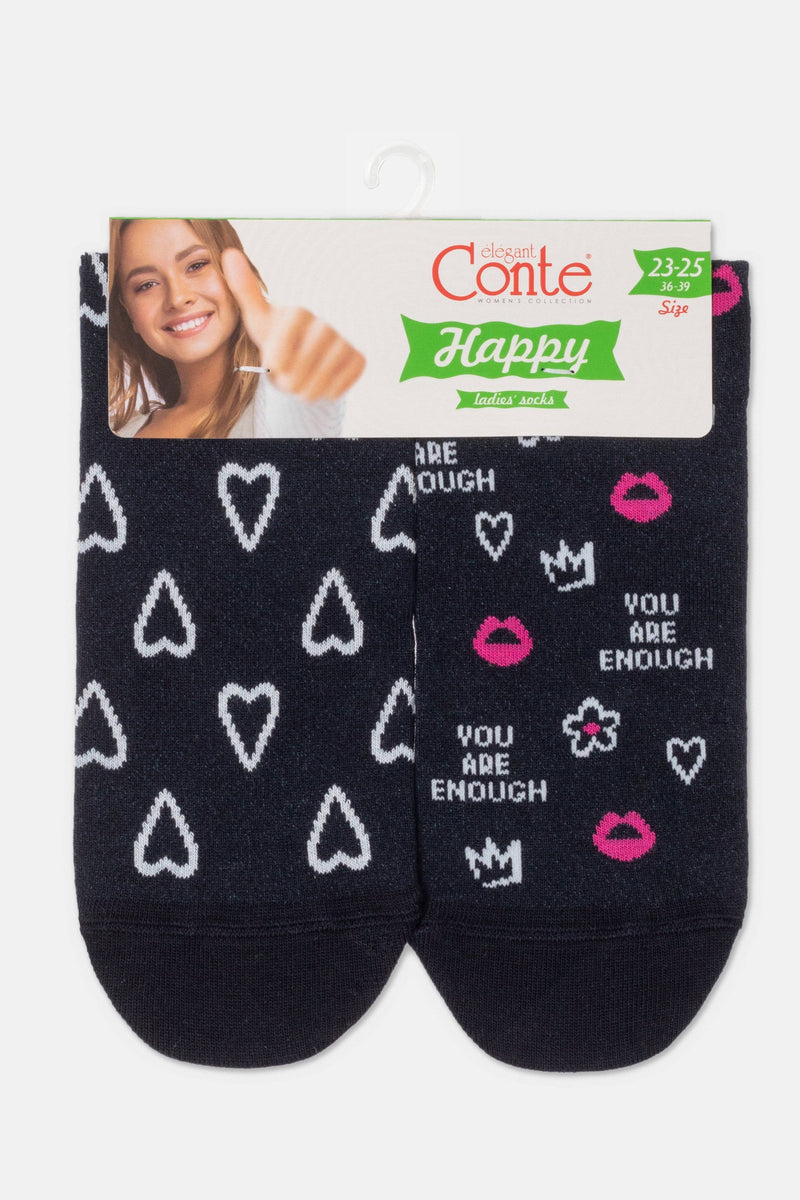 Socks Cotton Conte Happy 373 - You Are Enough
