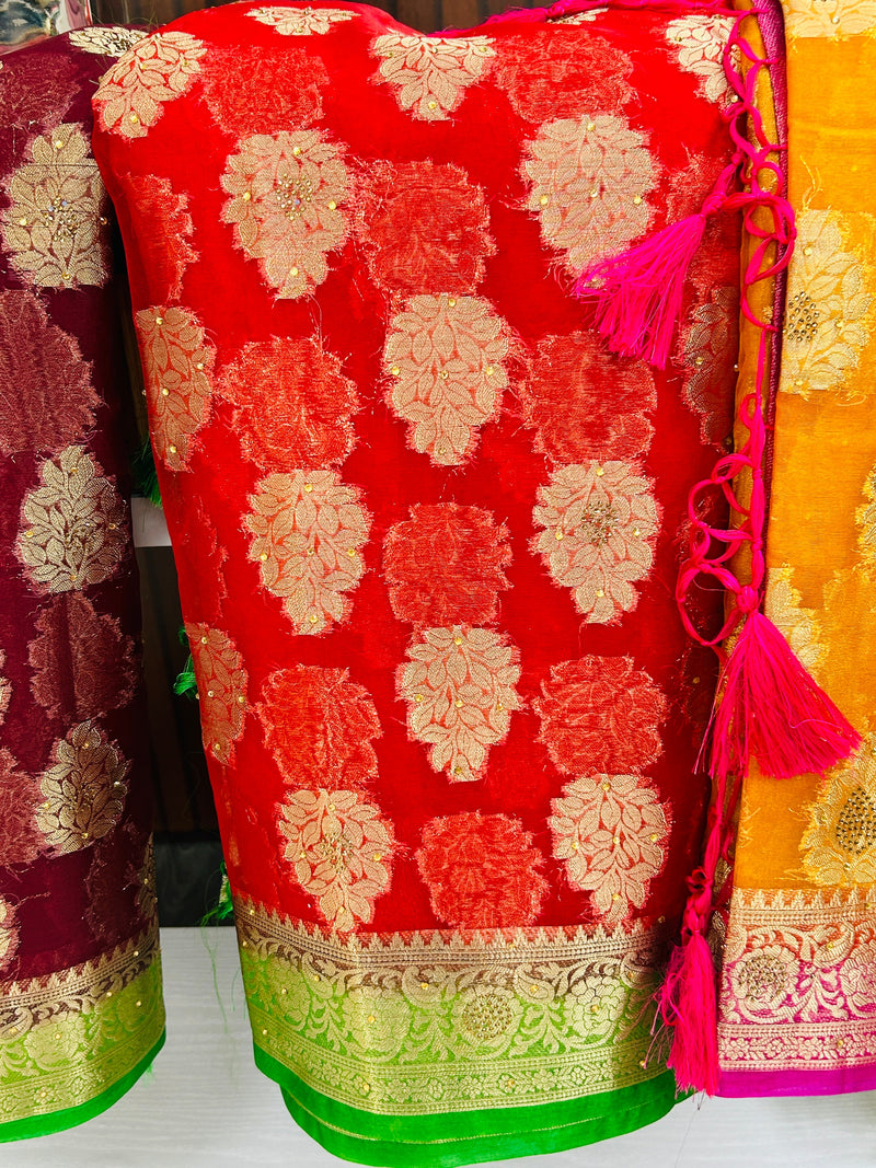 Tissue organza sarees