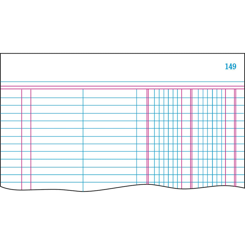 Boorum & Pease Account Record Book, Record-Style Rule, Blue Cover, 11.75 x 7.25 Sheets, 150 Sheets/Book