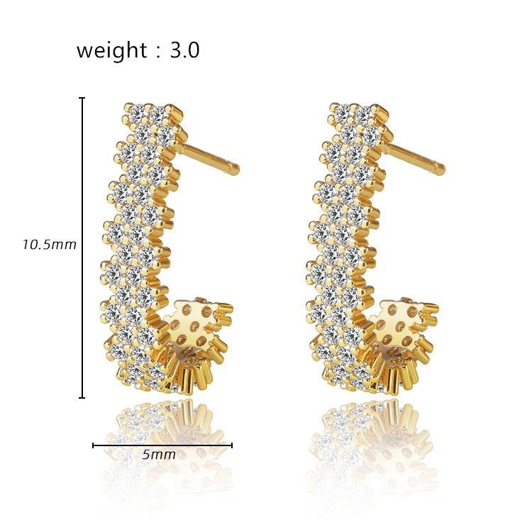 Elara Sparkling Cubic Zirconia J Hoop Earrings