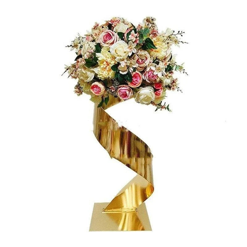 Elegant Spiral Gold Wedding Dining Centerpiece