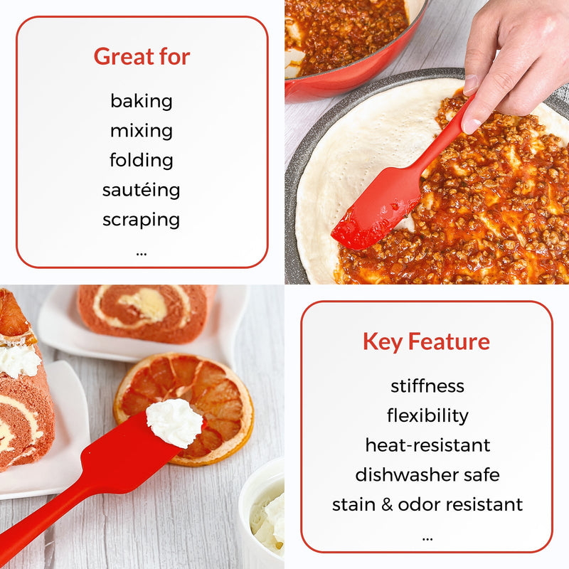 Elihome 8 Piece Silicone Spatula Set - Teal Grey