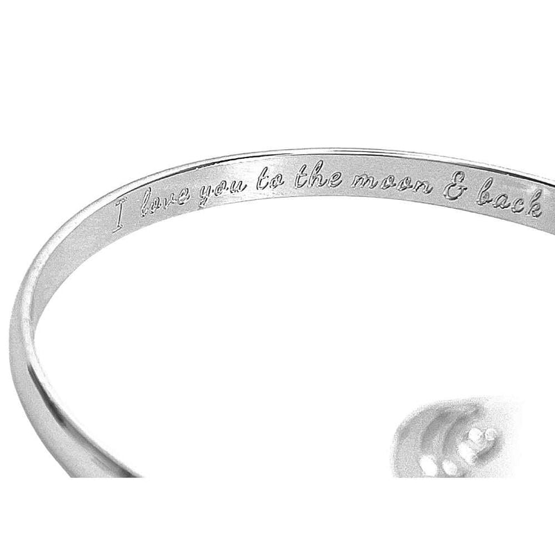 Engraved I love you to the moon and back Bracelet,  Moon and Heart Bracelets