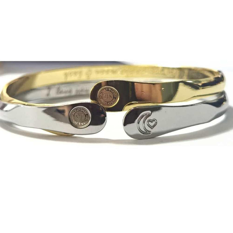 Engraved I love you to the moon and back Bracelet,  Moon and Heart Bracelets