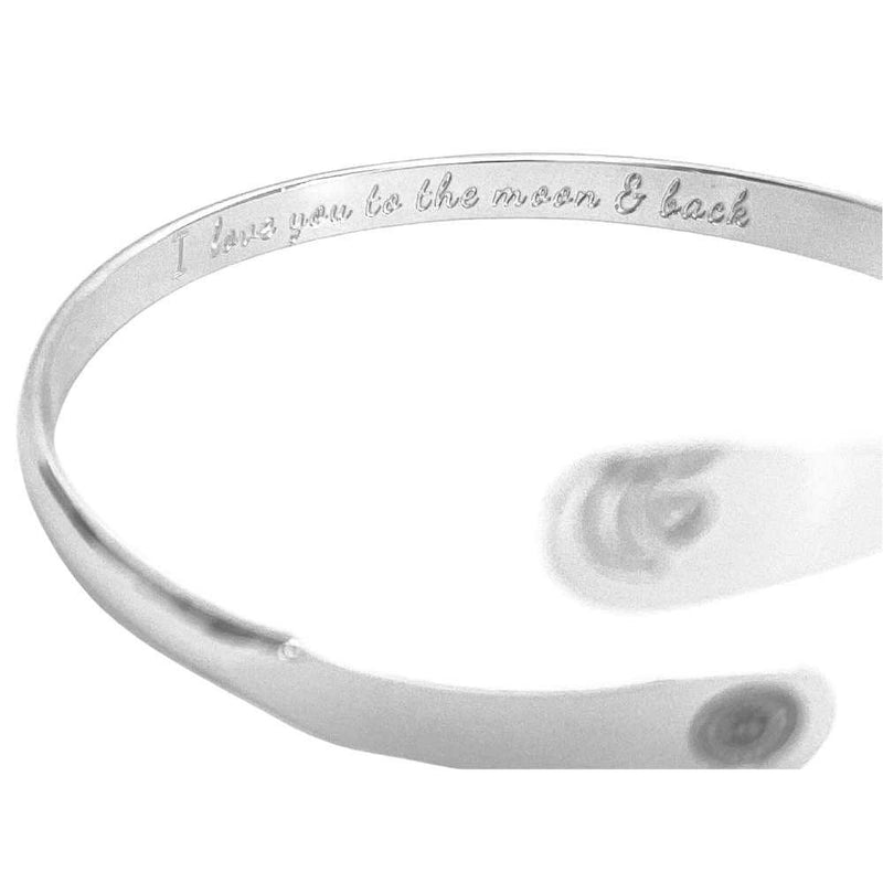 Engraved I love you to the moon and back Bracelet,  Moon and Heart Bracelets