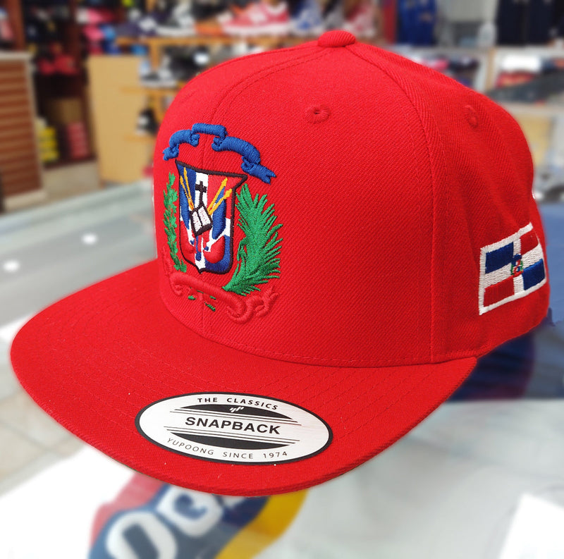 Escudo Republica Dominicana - Dominican Snapback Red - Full Color Hat