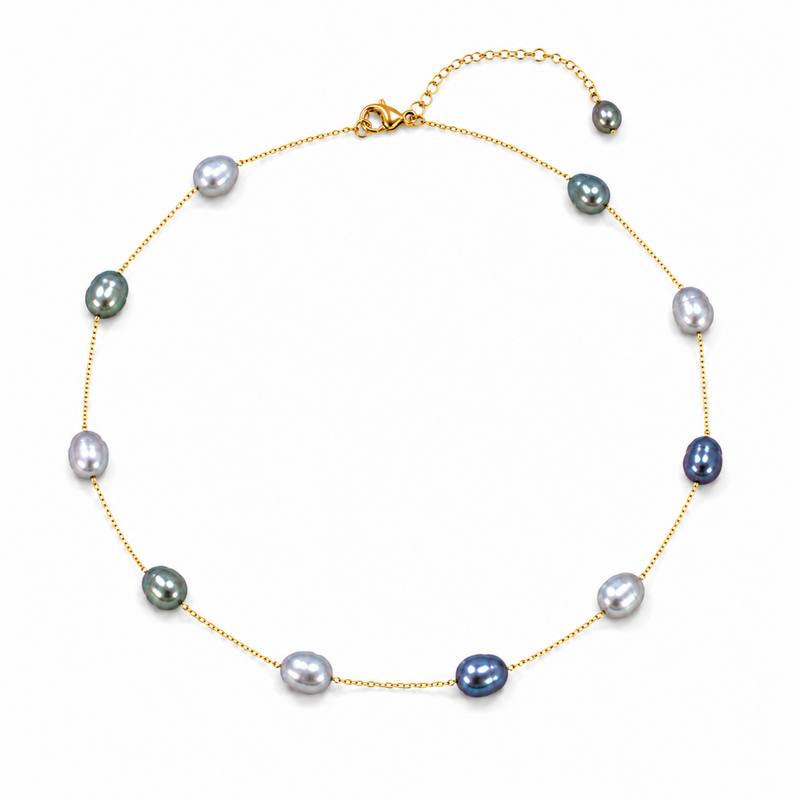 Esther Freshwater Pearl Station Necklace