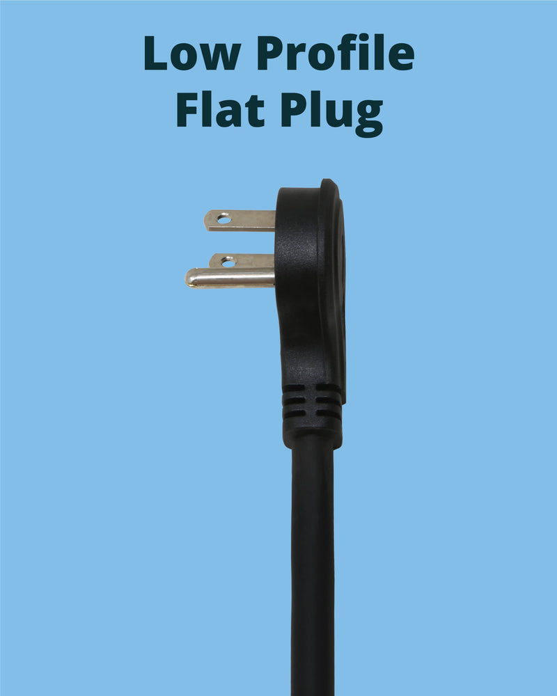 3ft Flat Plug Extension Cord – 16AWG, 3-Pack