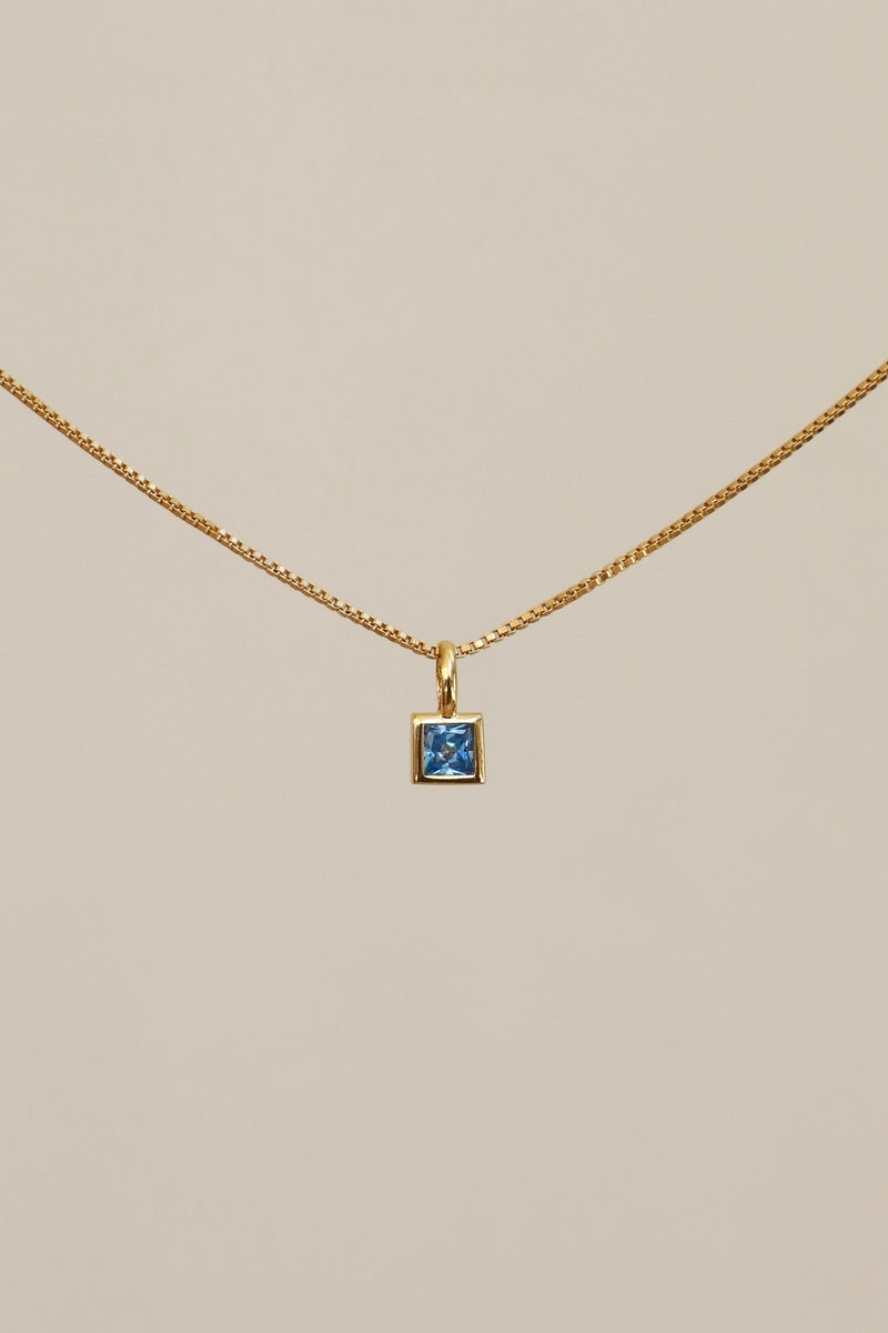 SQUARE BEZEL BIRTHSTONE CHARM