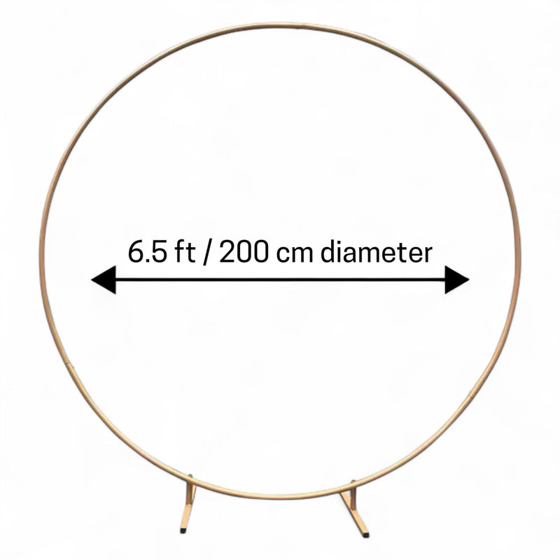 Vorte Round Wedding Backdrop Stand - 6.5 FT Gold Metal Arch