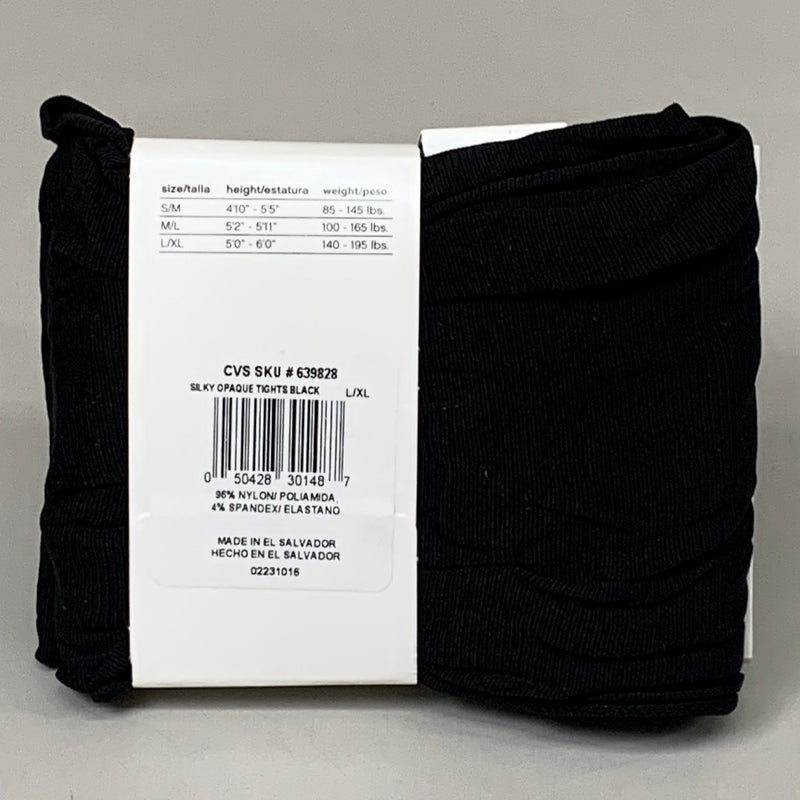 STYLE ESSENTIALS Tights Hanes Silky Opaque Size L XL Black Non Control Top