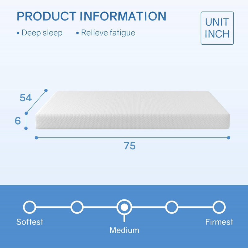 Full size 6-inch Thick Medium Firm Cool Gel Memory Foam Mattress