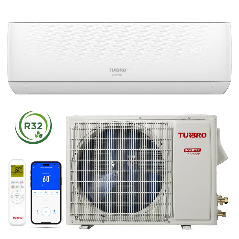 Finnmark 18000 BTU WiFi Ductless Mini Split AC with Heat Pump, 230V (R32)