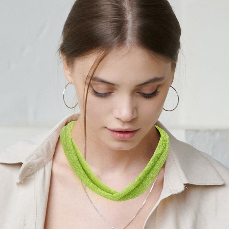 Shiny Fabric Chiffon Scarf Necklace