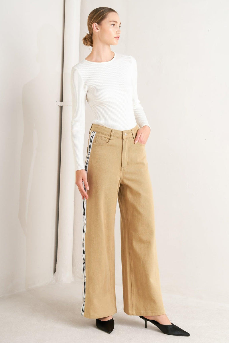 ELEGANT ELEVATION WOVEN TWILL PANTS