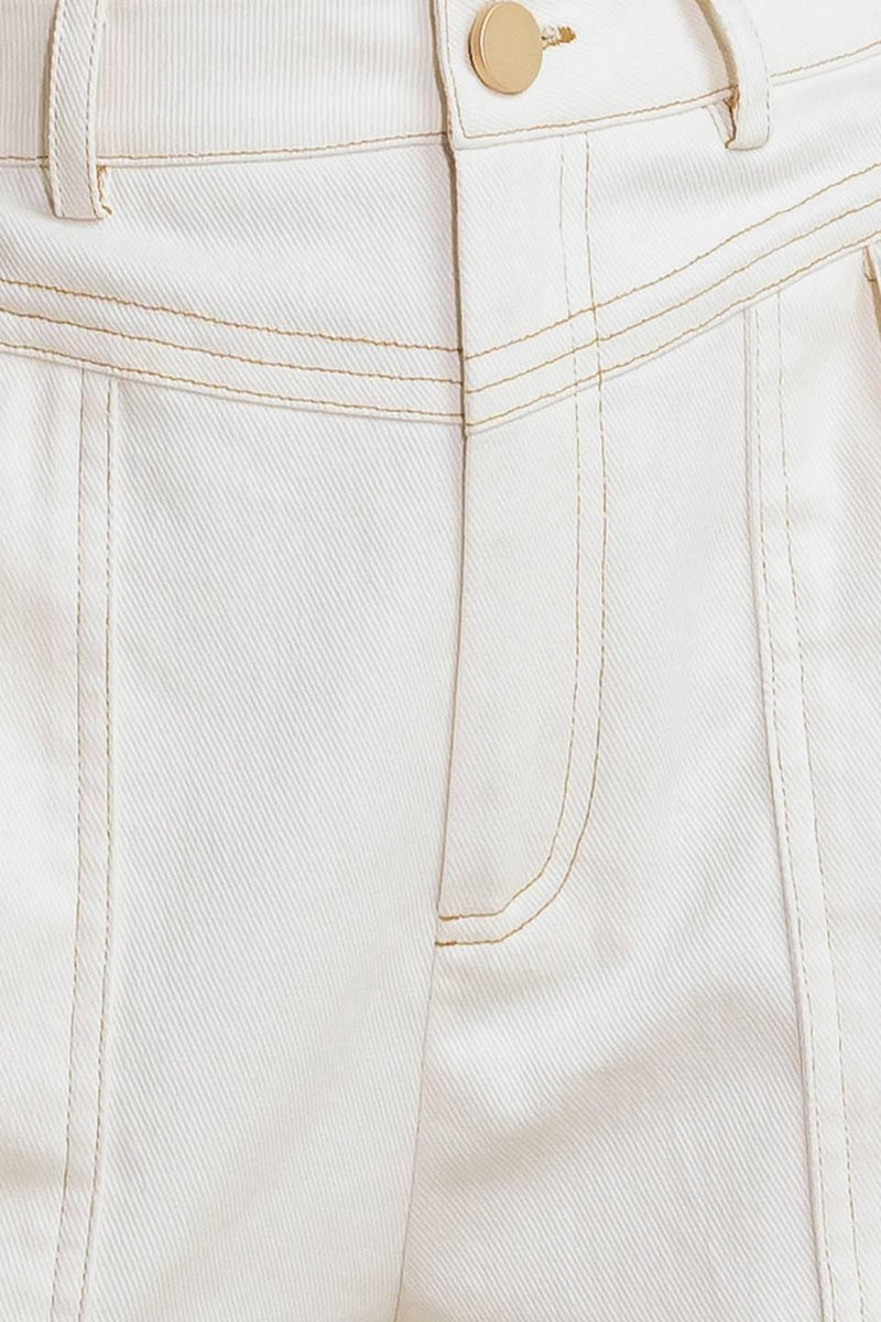 SIMPLY MINE CREAM WOVEN SHORT