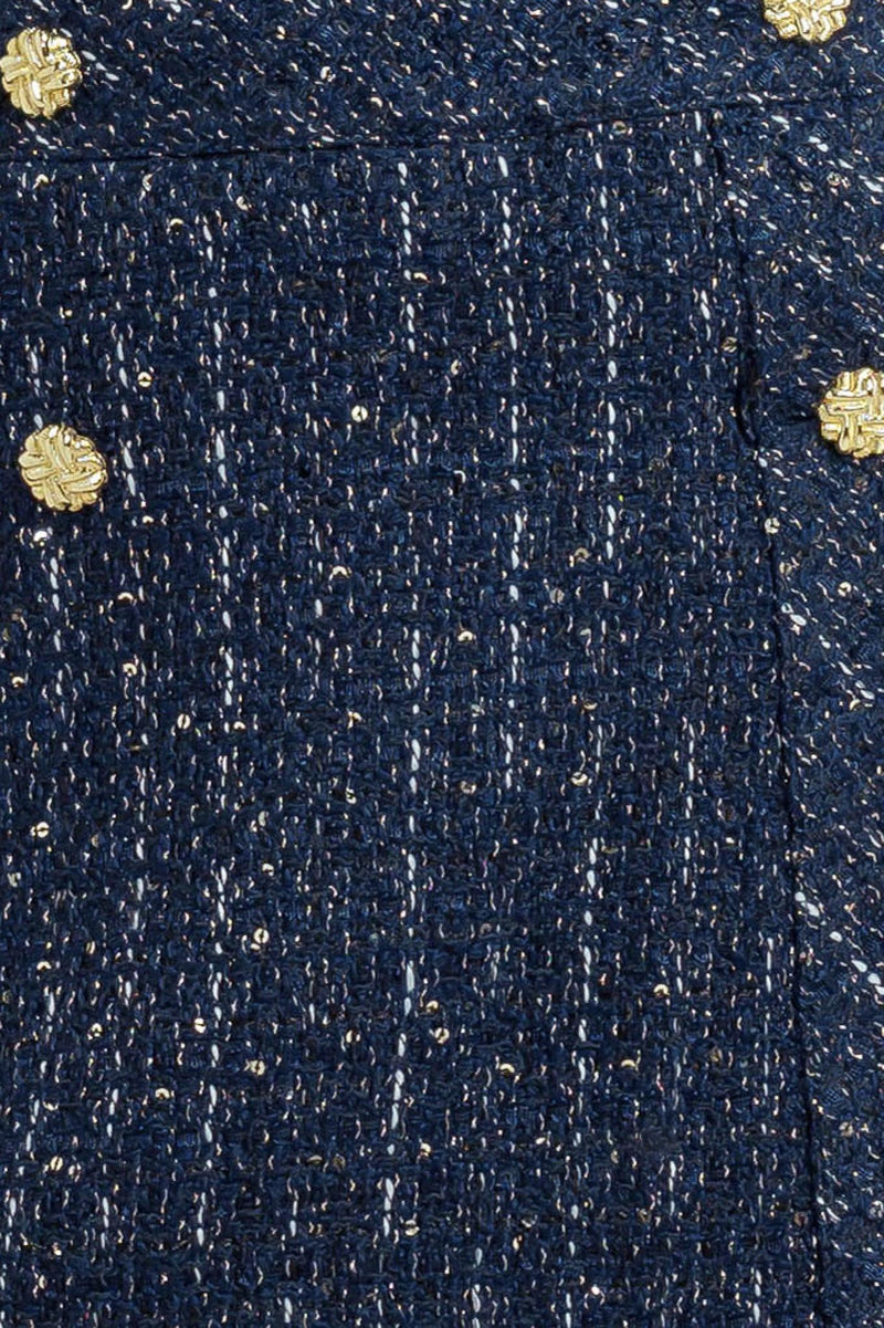 PARISIAN NAVY TWEED SKORT