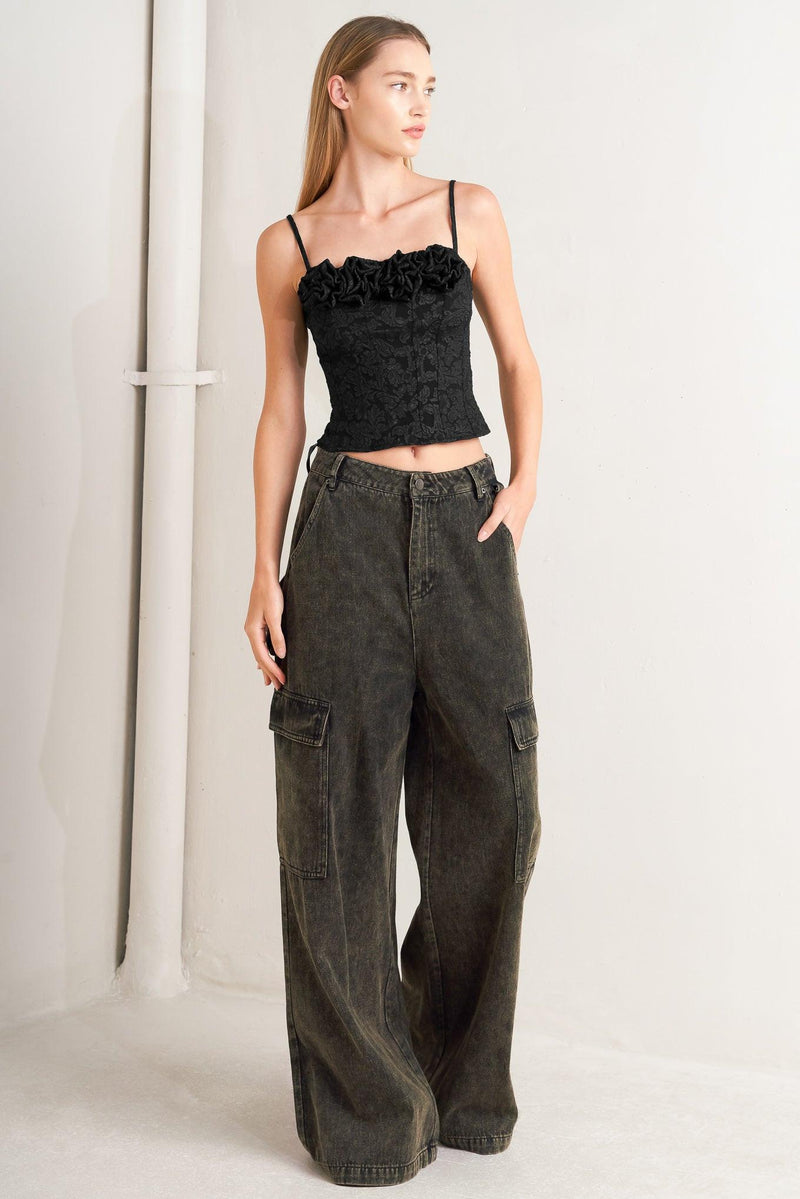 FOREVER DAYDREAMING WOVEN TOP