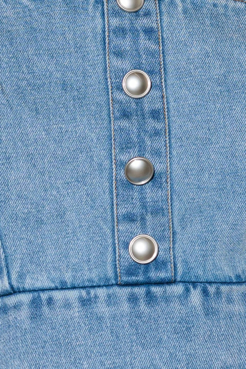 EVER SO SWEET LIGHT INDIGO DENIM TOP