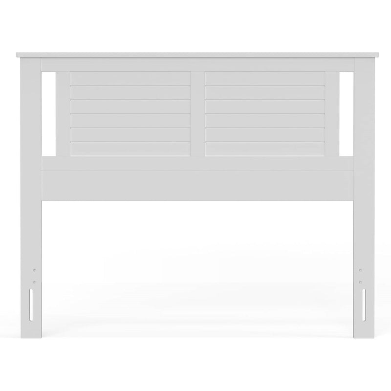 Full size Farmhouse Solid Wood Slatted Headboard in White Finish