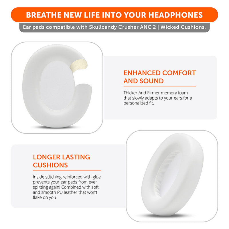 Upgraded Skullcandy Crusher ANC 2 Earpads - WC PadZ Crusher ANC 2