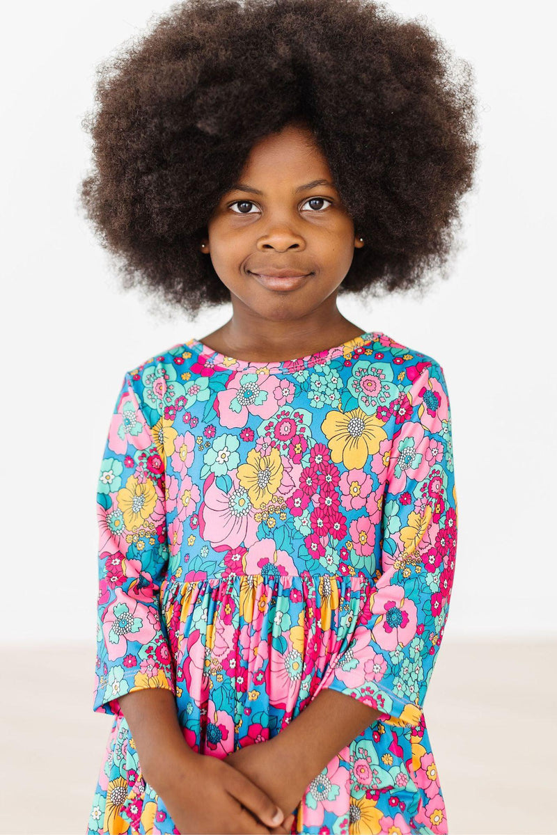 SALE Feeling Floral 3/4 Sleeve Pocket Twirl Dress