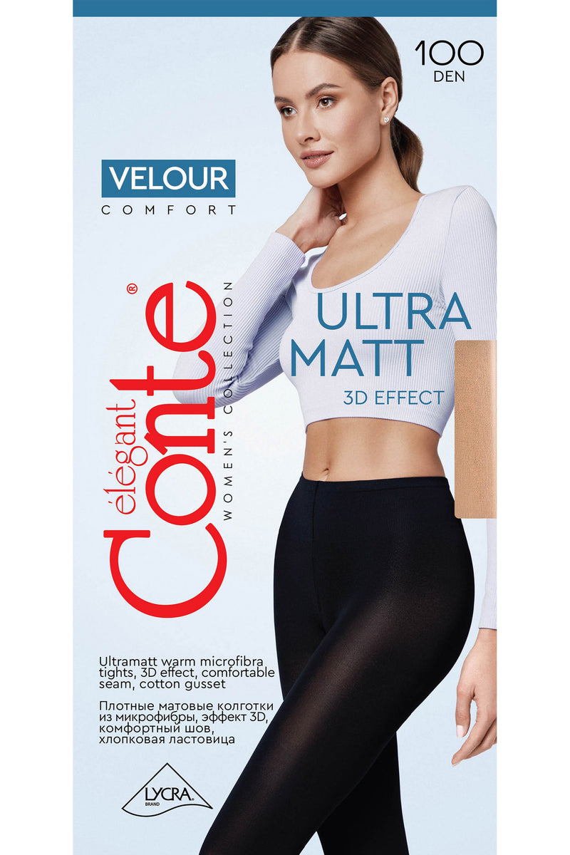 Tights Conte Velour 100 Den - Matte Warm Microfibra