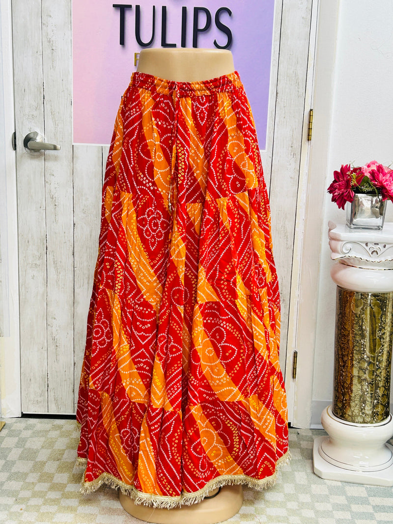 Jaipur Bandhani skirt / cotton lehenga