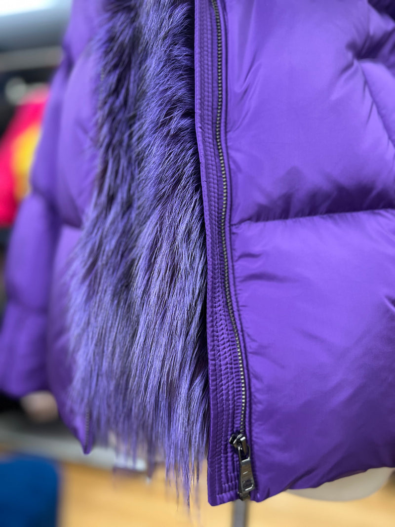 Genuine Silver Fox Fur Down Fill Parka