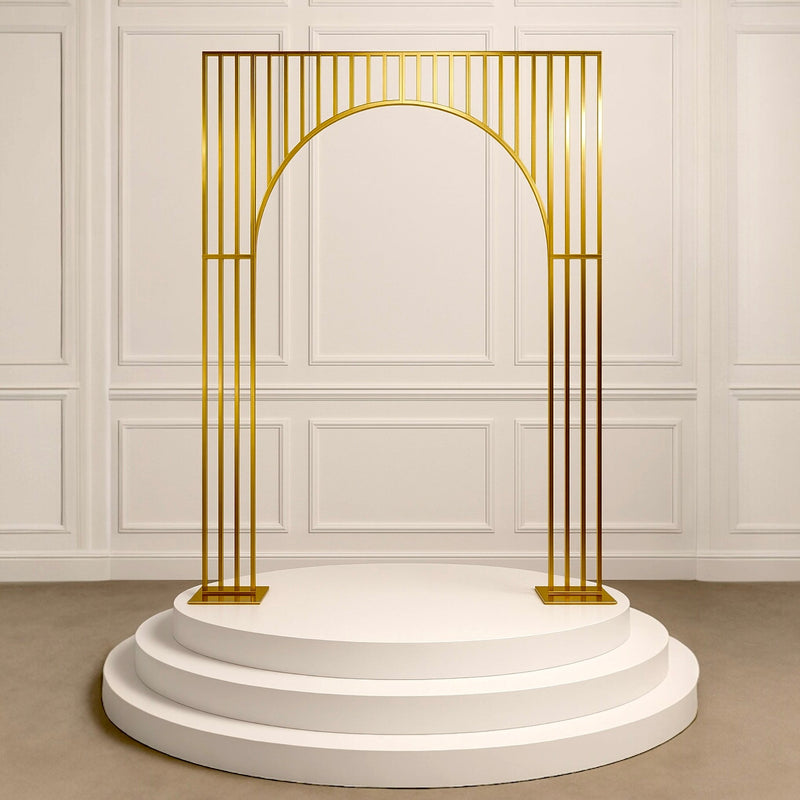 Arched Shiny Gold Tubed Wedding Backdrop Stands