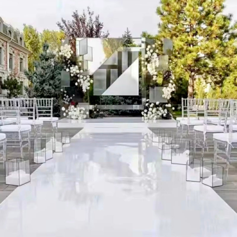 Wedding Ceremony Aisle Runner - Glossy White 47 Inch Carpet