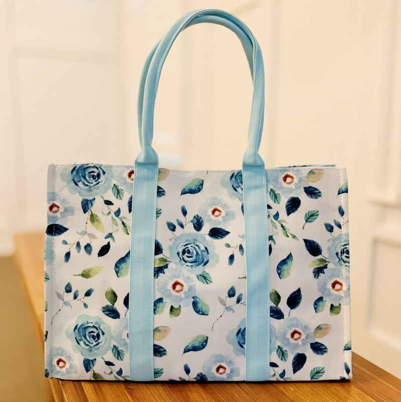 Bloom Blue Floral Couture Tote