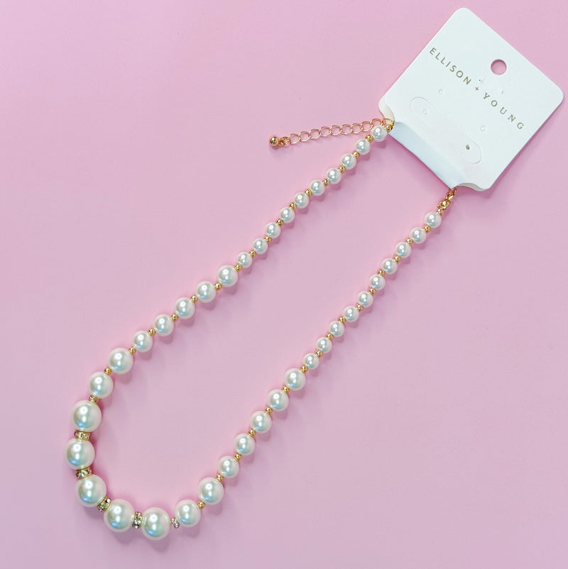 Graduated Glam Pearl Necklace